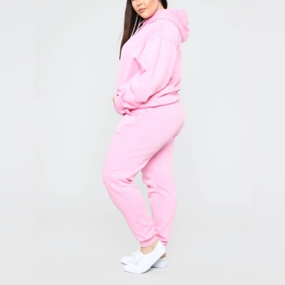 Women's Pink Jogger Sweat Pants 1X